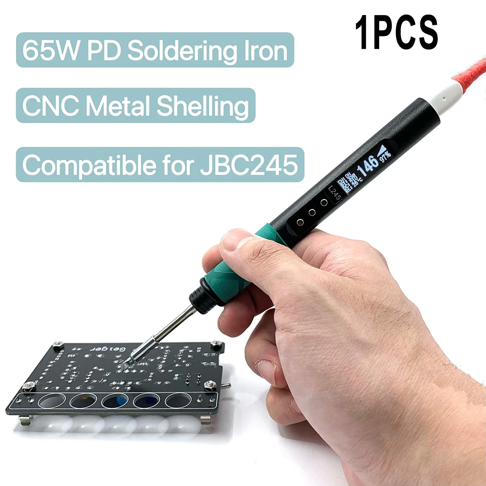 L245 Mini Soldering Iron DC 9-20V 65W Digital QC PD Type-C Adjustable Temperature Electric Welding Solder Tip Station Tool
L245 Mini Soldering Iron DC 9-20V 65W Digital QC PD Type-C Adjustable Temperature Electric Welding Solder Tip Station Tool