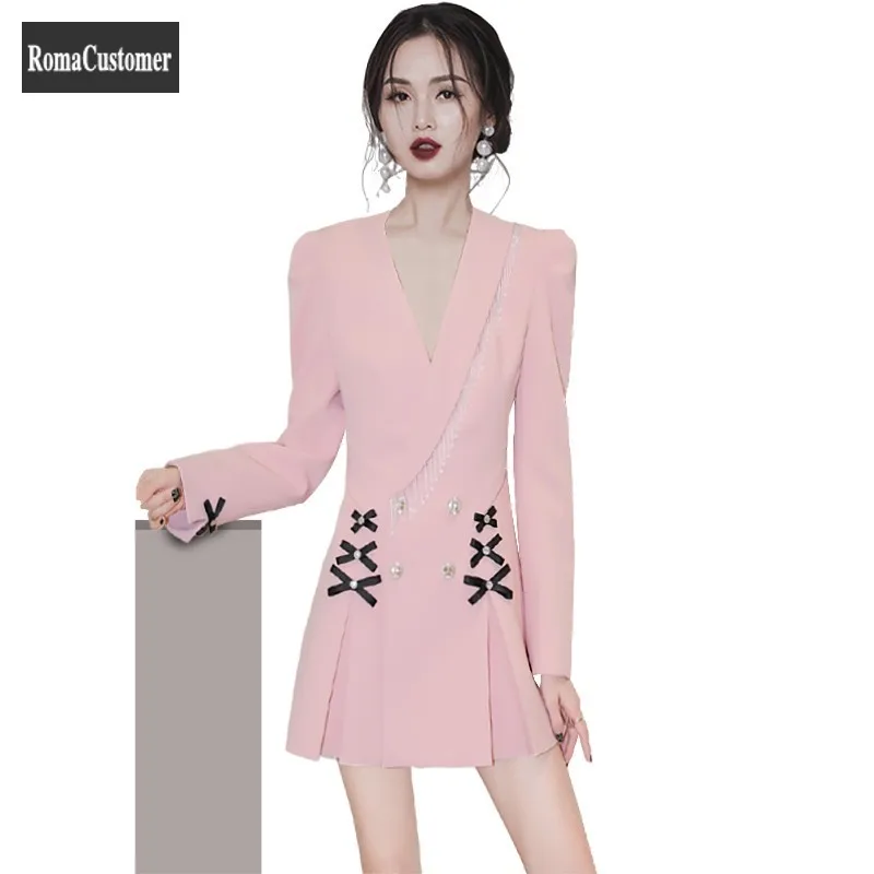 Женское платье с пышными рукавами, элегантное облегающее ТРАПЕЦИЕВИДНОЕ ПЛАТЬЕ С Длинными Рукавами, двубортное платье в Корейском стиле с ... 
Женское платье с пышными рукавами, элегантное облегающее ТРАПЕЦИЕВИДНОЕ ПЛАТЬЕ С Длинными Рукавами, двубортное платье в Корейском стиле с ...