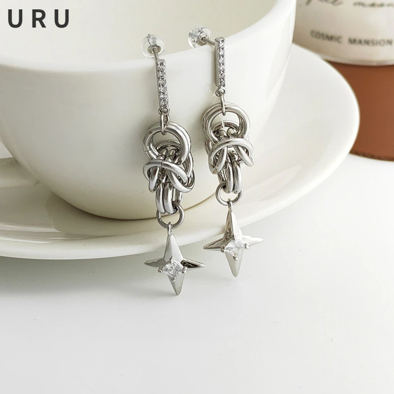 Trendy Jewelry 925 Silver Needle Star Earrings Simply Design Shiny Zircon High Quality Brass Circle Dangle Drop Earrings
Trendy Jewelry 925 Silver Needle Star Earrings Simply Design Shiny Zircon High Quality Brass Circle Dangle Drop Earrings