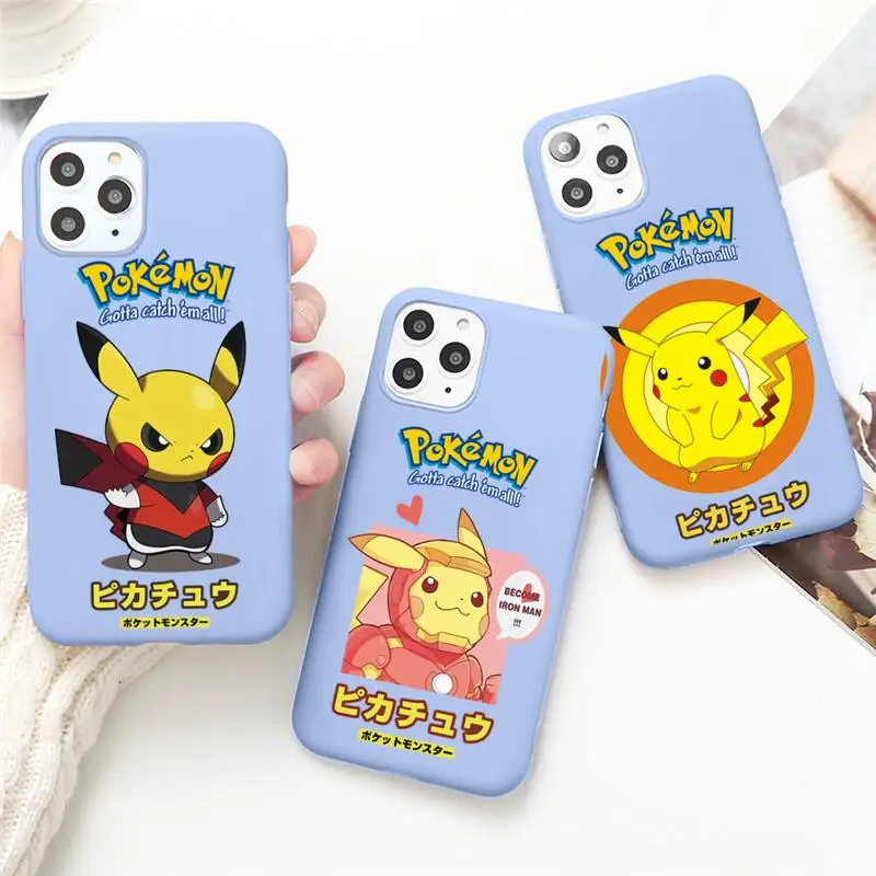 Cartoon Anime Pikachu Phone Case for iPhone 13 12 mini 11 Pro Max X XR XS 8 7 6s Plus Candy purple Silicone cover
Cartoon Anime Pikachu Phone Case for iPhone 13 12 mini 11 Pro Max X XR XS 8 7 6s Plus Candy purple Silicone cover