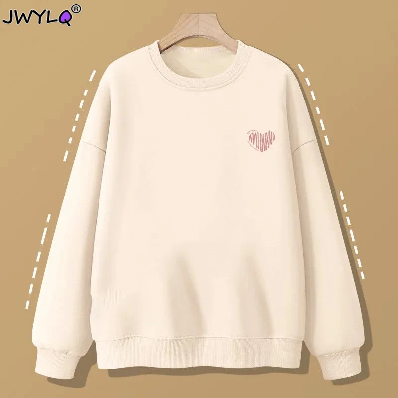 Simple Basic O-neck Love Print Cotton M-4xl Sweatshirts Spring Autumn Loose Long Sleeve Streetwear Tops Casual Womens Clothing
Simple Basic O-neck Love Print Cotton M-4xl Sweatshirts Spring Autumn Loose Long Sleeve Streetwear Tops Casual Womens Clothing