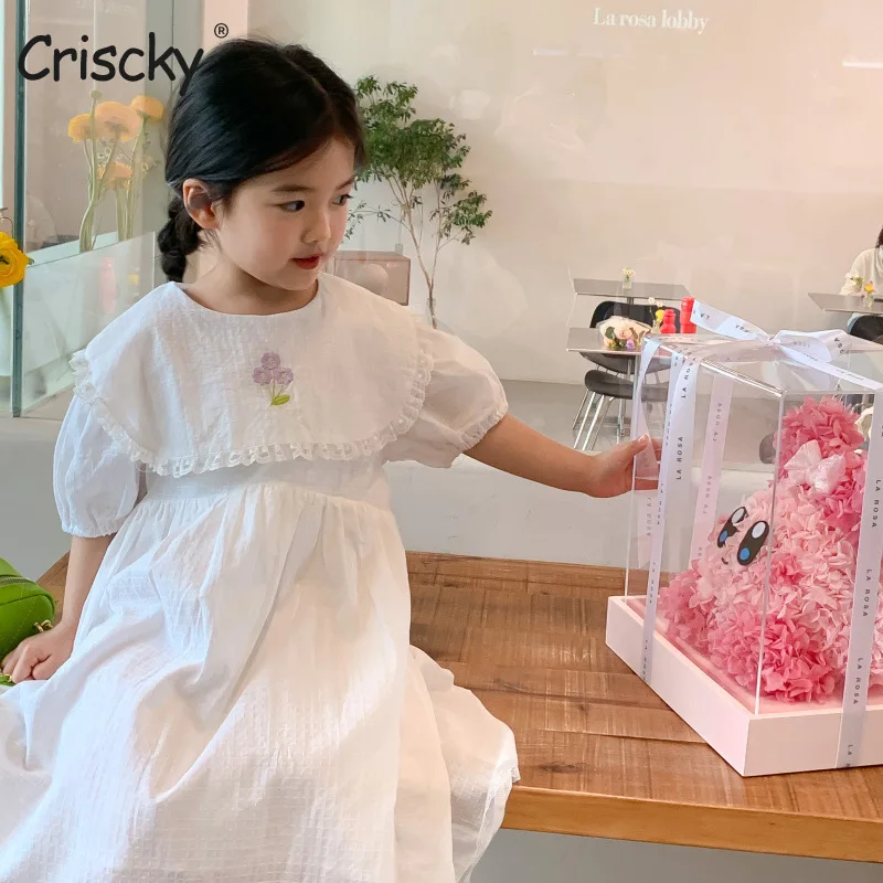 Criscky New Summer Kids Girls Dress Cute White Dresses For Girls Fashion Long Princess Girls' Children Clothing 2022
Criscky New Summer Kids Girls Dress Cute White Dresses For Girls Fashion Long Princess Girls' Children Clothing 2022