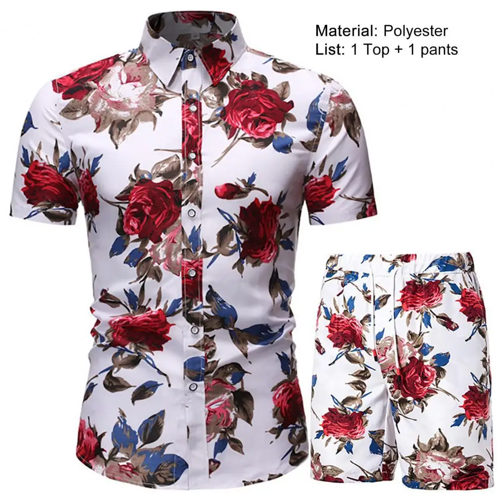 2Pcs/Set Beach Set Men Outfits Flower Pattern Short Sleeve Shirts Drawstring Shorts Two Piece Set Men's Sets ensembles homme
2Pcs/Set Beach Set Men Outfits Flower Pattern Short Sleeve Shirts Drawstring Shorts Two Piece Set Men's Sets ensembles homme