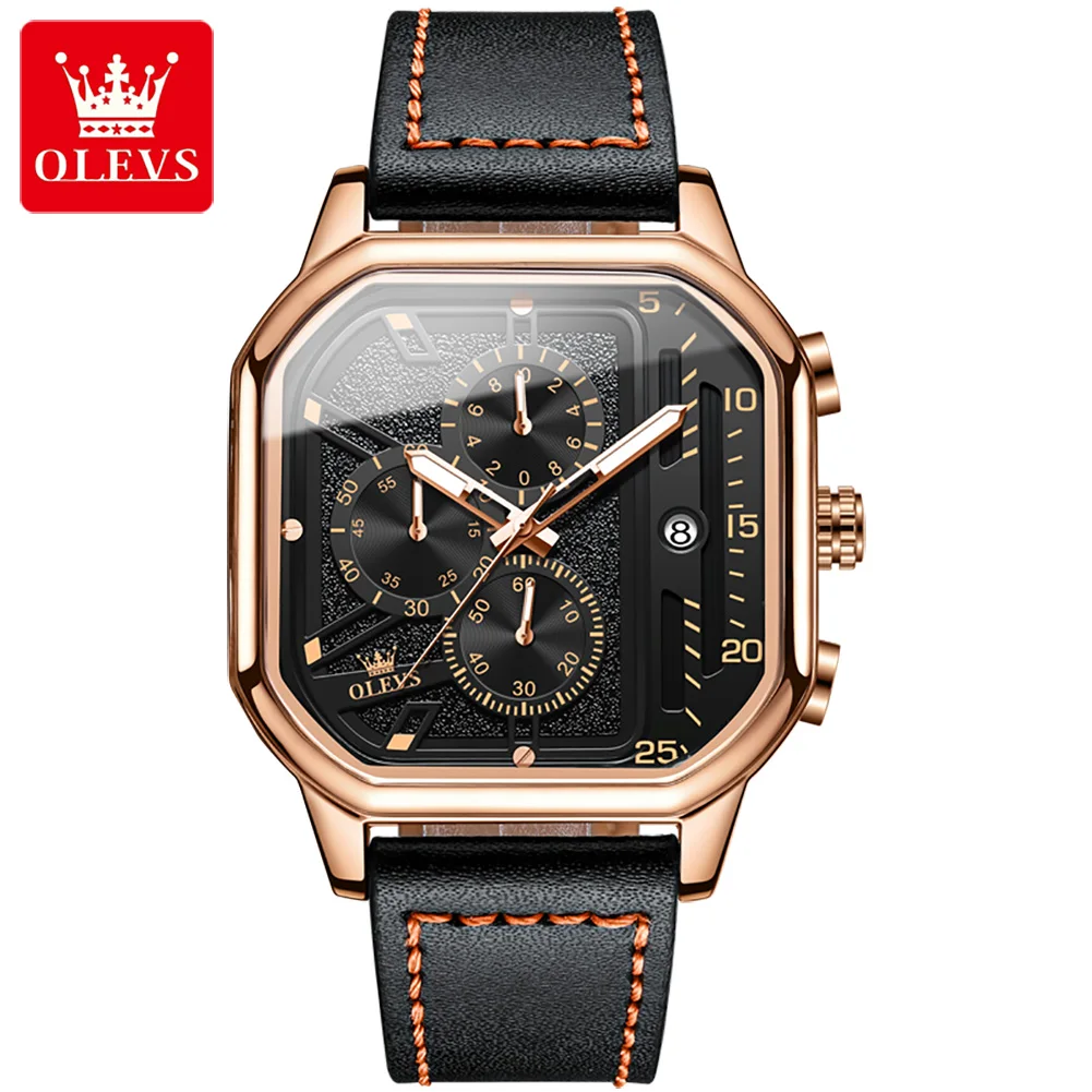 OLEVS Original Men's Square Quartz Watches Genuine Leather Strap Waterproof Watch for Men Calendar Three Eye Wrist Watch
OLEVS Original Men's Square Quartz Watches Genuine Leather Strap Waterproof Watch for Men Calendar Three Eye Wrist Watch