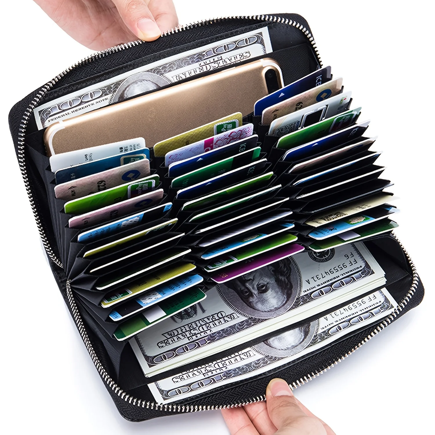 Simple Large-capcity Long Wallet Solid Color Credit Card Holder with Zipper and Multi Card Slots
Simple Large-capcity Long Wallet Solid Color Credit Card Holder with Zipper and Multi Card Slots