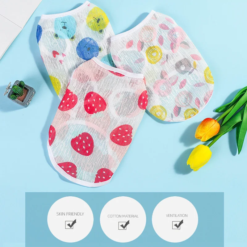 Pet Clothing Summer Thin Tank Top Teddy Bear Small Dogs Cat Clothing Summer Soft Cute Print Shirt Strawberry New Breathable Tops
Pet Clothing Summer Thin Tank Top Teddy Bear Small Dogs Cat Clothing Summer Soft Cute Print Shirt Strawberry New Breathable Tops