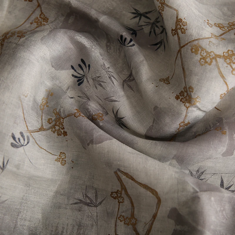Ancient Style Natural Pure Linen Designer Printed Fabric Dress Pants Cheongsam Women's Clothing Fabric
Ancient Style Natural Pure Linen Designer Printed Fabric Dress Pants Cheongsam Women's Clothing Fabric