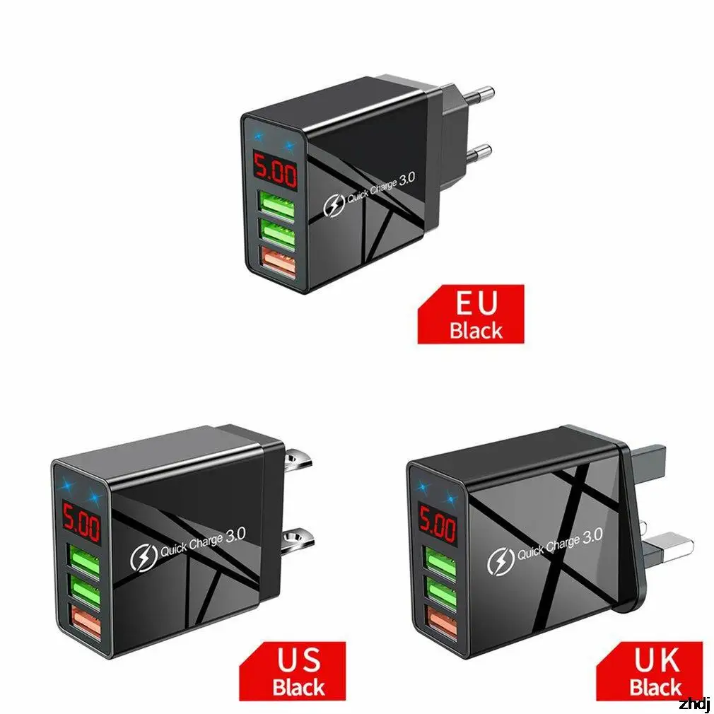 3 USB Charger Digital Display Mobile Phone Charger Fast Charger Smart Phone Charging Head PC Multi-function Charging Head Hot
3 USB Charger Digital Display Mobile Phone Charger Fast Charger Smart Phone Charging Head PC Multi-function Charging Head Hot
