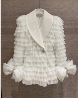 Sweet Bow Diamond Buttons White Suit Blazer Coats Women Layered Mesh Feather Slim Blazer Jacket 2023 Spring New Fashion Clothing
Sweet Bow Diamond Buttons White Suit Blazer Coats Women Layered Mesh Feather Slim Blazer Jacket 2023 Spring New Fashion Clothing