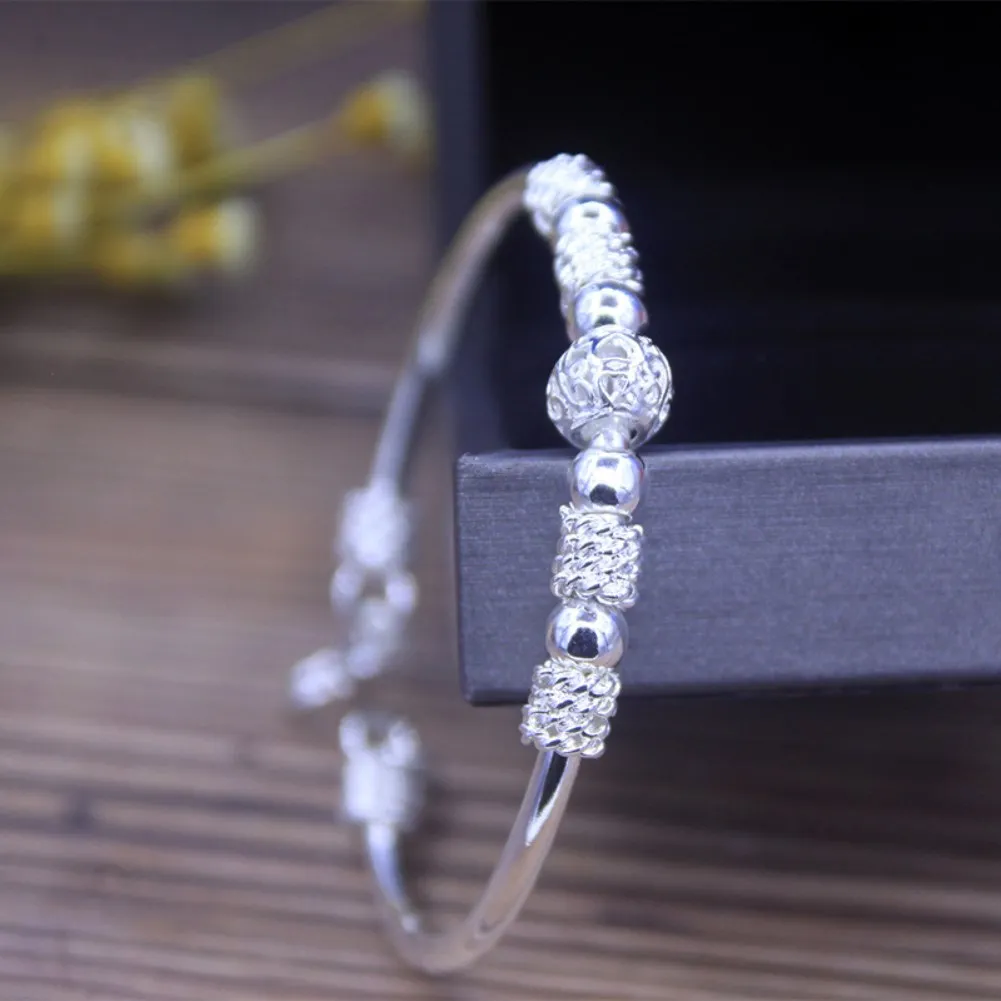 Nine transport bead bracelet bracelet women simple and versatile transport beads ball S buckle silver plated bracelet jewelry
Nine transport bead bracelet bracelet women simple and versatile transport beads ball S buckle silver plated bracelet jewelry