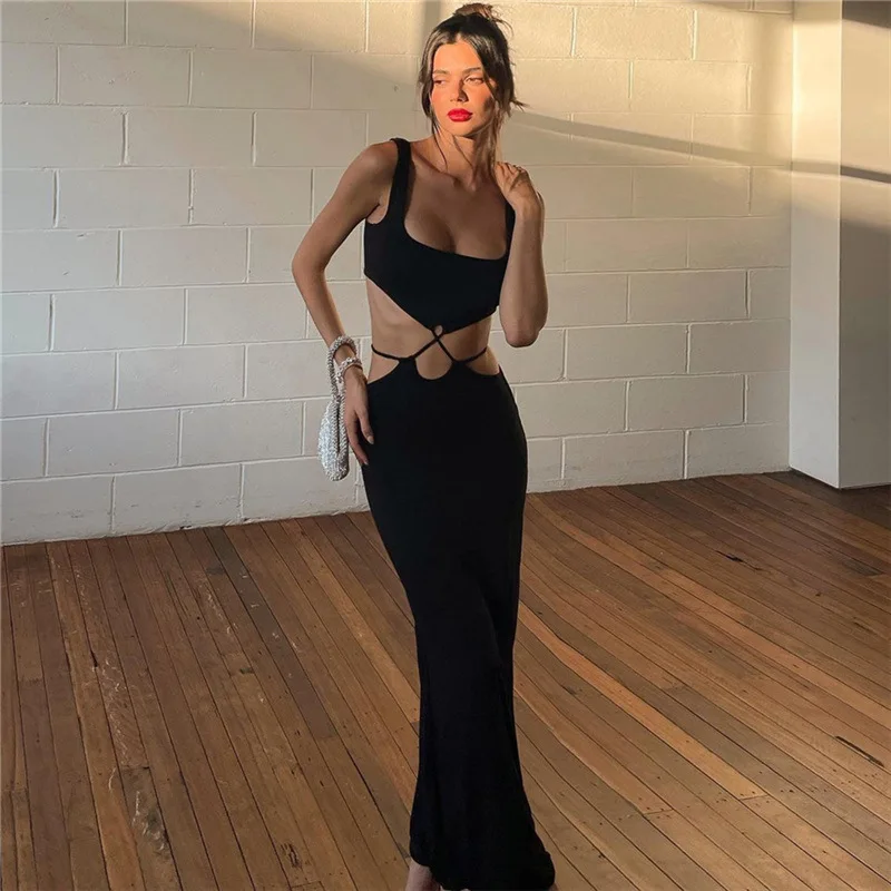 Summer new women's street fashion sexy one-shoulder open-back slim bag hip shoulder strap long dress
Summer new women's street fashion sexy one-shoulder open-back slim bag hip shoulder strap long dress