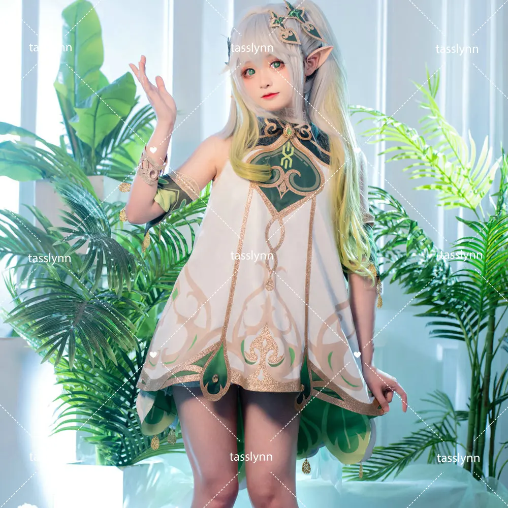 Костюм для косплея Genshin Impact нахида, парик Сумеру дендро, Бог нахида, термостойкие синтетические костюмы на Хэллоуин для женщин 
Костюм для косплея Genshin Impact нахида, парик Сумеру дендро, Бог нахида, термостойкие синтетические костюмы на Хэллоуин для женщин