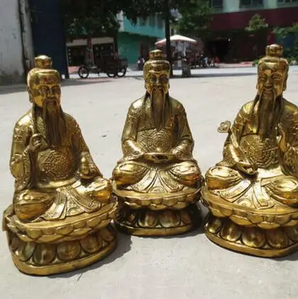 Chinese Taoist Temple Brass SanQing RuYi Yuanshi Senior 3 God Tianzun Statue
Chinese Taoist Temple Brass SanQing RuYi Yuanshi Senior 3 God Tianzun Statue