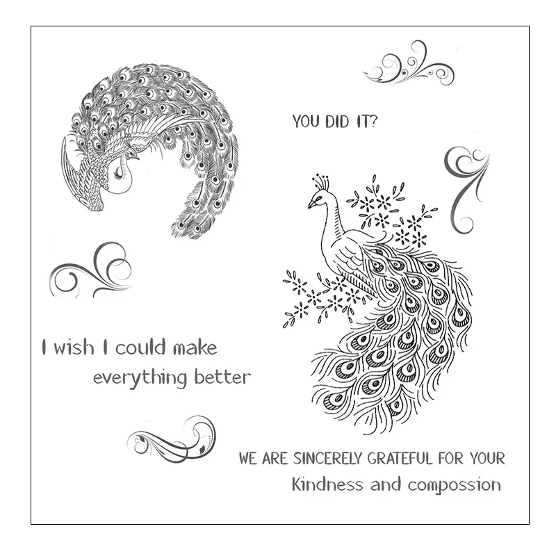 Peacock Transparent Clear Silicone Stamp/Seal DIY Scrapbooking/photo Album Decorative Clear Stamp Sheets
Peacock Transparent Clear Silicone Stamp/Seal DIY Scrapbooking/photo Album Decorative Clear Stamp Sheets