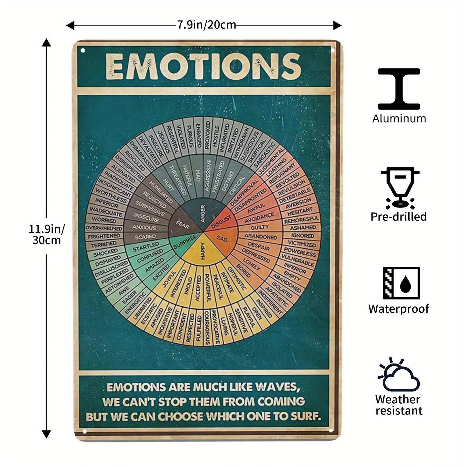 Chic Tin Sign, Metal Vintage Feelings Wheel Therapy Chart Circle of Emotions Feelings Funny, Retro Wall Art Sign, 8x12
Chic Tin Sign, Metal Vintage Feelings Wheel Therapy Chart Circle of Emotions Feelings Funny, Retro Wall Art Sign, 8x12
