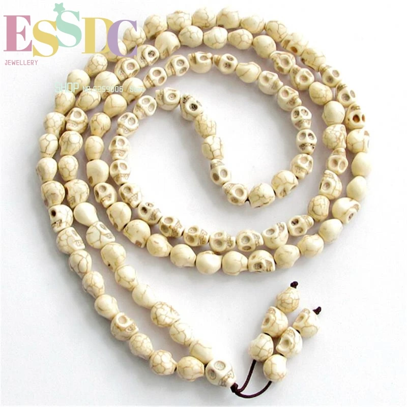 Natural Gem Stone Howlite Beads Hand Carved Skull Tibetan Buddhist 108 Prayer Mala Bracelet or Necklace 10*8mm Dropship
Natural Gem Stone Howlite Beads Hand Carved Skull Tibetan Buddhist 108 Prayer Mala Bracelet or Necklace 10*8mm Dropship