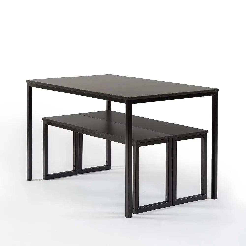 

Обеденный стол Louis 48 дюймов, металлический каркас для эспрессо, со скамейками, мебель, столовый набор из 3 предметов, бесплатная доставка, для дома