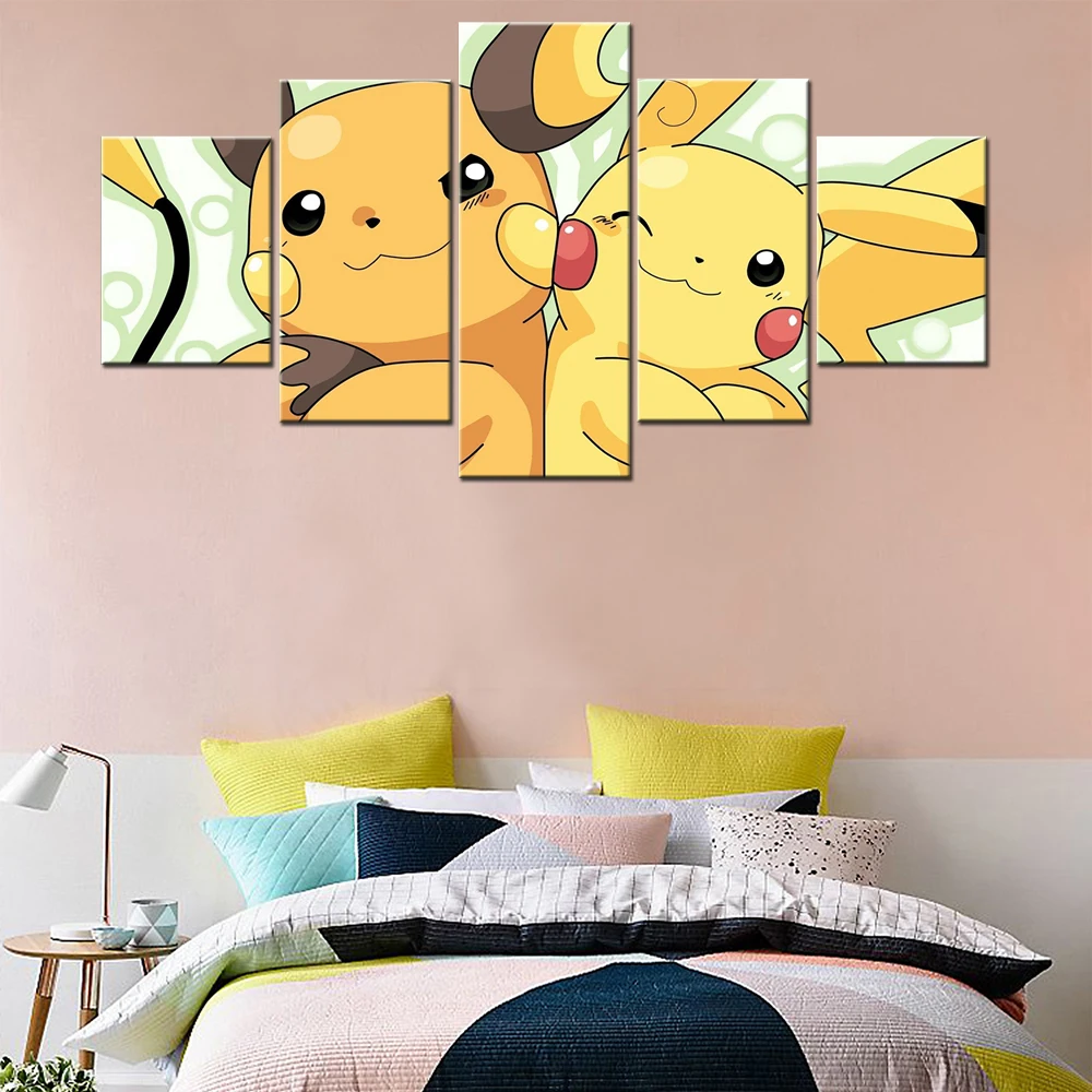 Modern Modular Canvas Painting Cartoon Pikachi And Raichu Poster 5 Pieces Wall Art Home Decor for Living Room Printed Pictures
Modern Modular Canvas Painting Cartoon Pikachi And Raichu Poster 5 Pieces Wall Art Home Decor for Living Room Printed Pictures