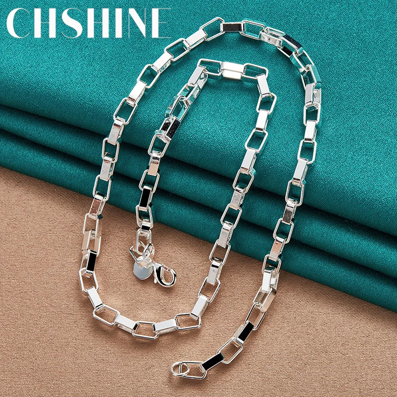 CHSHINE 925 Sterling Silver 4mm Hollow Square 18 Inch Necklace for Women Men Wedding Engagement Fashion Charm Jewelry
CHSHINE 925 Sterling Silver 4mm Hollow Square 18 Inch Necklace for Women Men Wedding Engagement Fashion Charm Jewelry