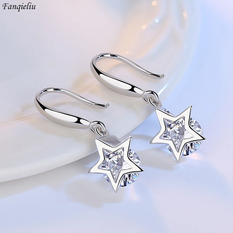 Fanqieliu Stamp 925 Silver Needle CZ Crystal Cute Star Drop Earrings For Women Trendy Jewelry Girl Gift New FQL22071
Fanqieliu Stamp 925 Silver Needle CZ Crystal Cute Star Drop Earrings For Women Trendy Jewelry Girl Gift New FQL22071