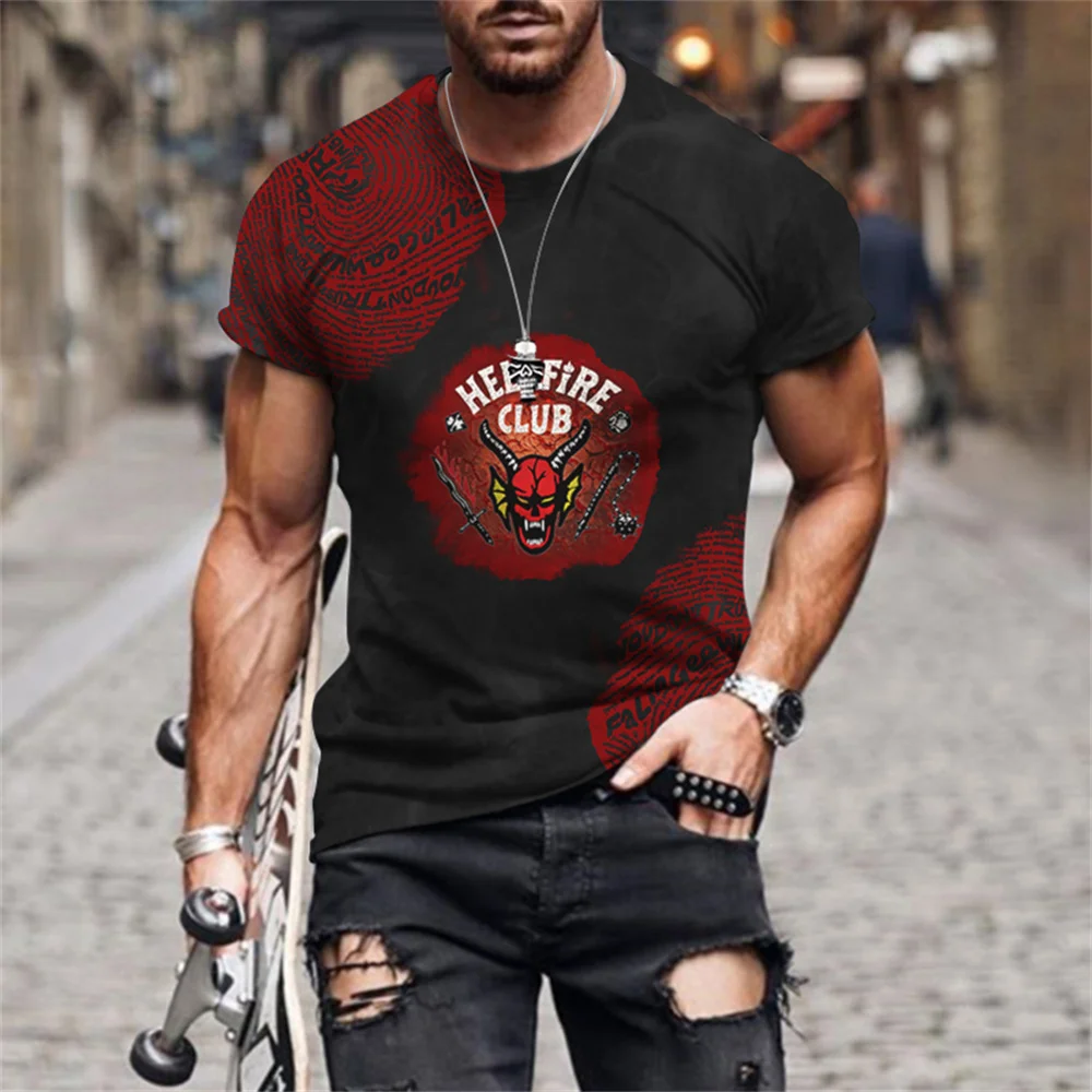 Stranger Things Men's T-Shirts Hellfire Club Anime Men Clothing Oversized T Shirt for Men 3D Graphic T Shirt Harajuku Streetwear
Stranger Things Men's T-Shirts Hellfire Club Anime Men Clothing Oversized T Shirt for Men 3D Graphic T Shirt Harajuku Streetwear