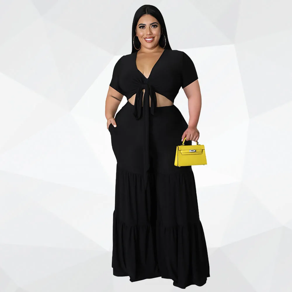 New Plus Size 2022 Pants Sets Two Piece Outfits Summer Holiday Solid Bandage Top Wide Leg Matching Suit Wholesale Dropshipping
New Plus Size 2022 Pants Sets Two Piece Outfits Summer Holiday Solid Bandage Top Wide Leg Matching Suit Wholesale Dropshipping