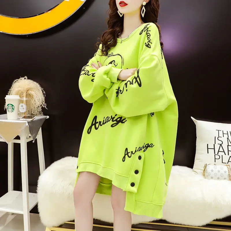 2022 Korean Loose Medium Long Irregular Loose Women Hoodie Tops Fork Lazy Style Ladies Tops Letter Print Pullovers Sweatshirts
2022 Korean Loose Medium Long Irregular Loose Women Hoodie Tops Fork Lazy Style Ladies Tops Letter Print Pullovers Sweatshirts