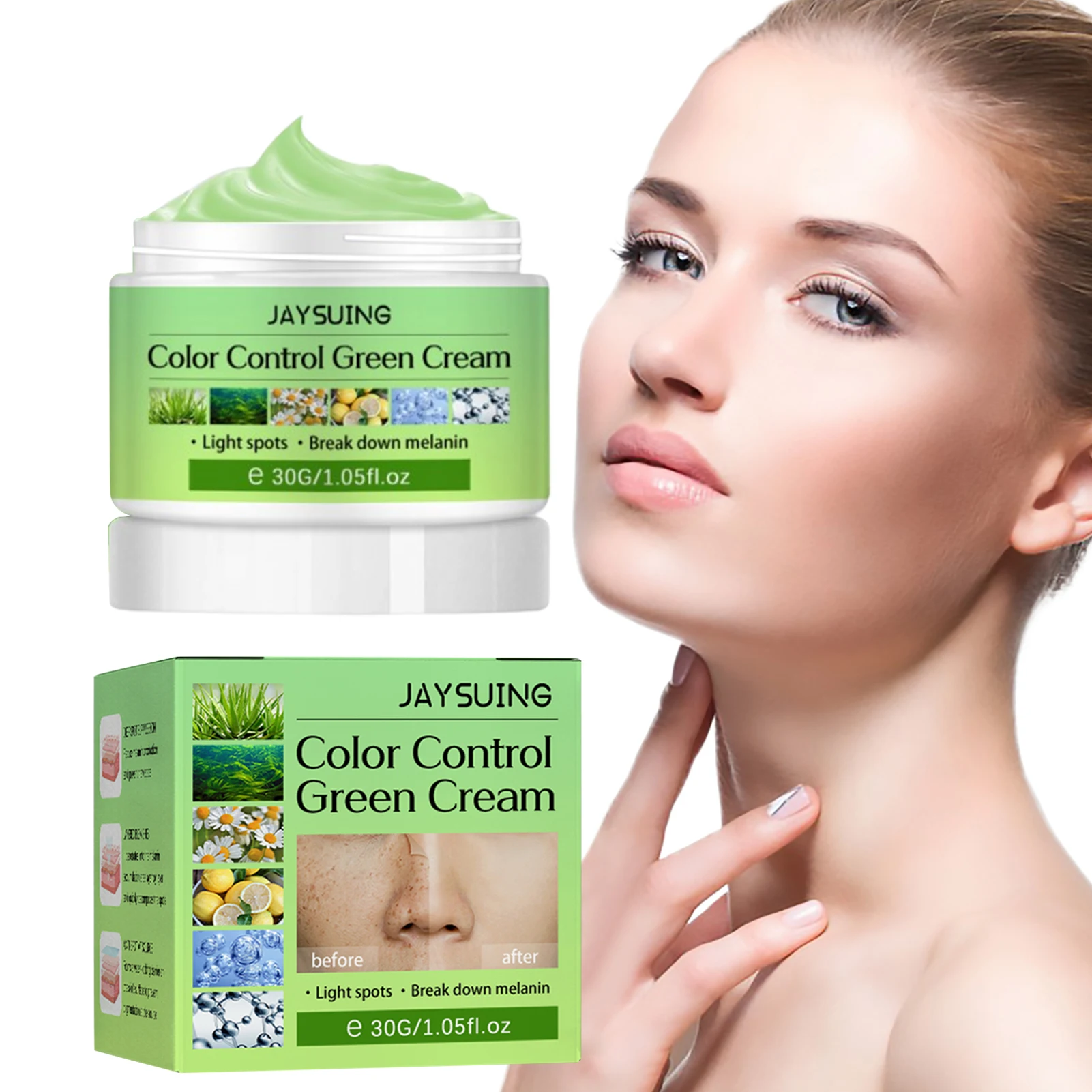 Dark Spot Remover Light Spot Cream Decompose Melanin Color Control And Light Spot Green Cream For Speckle Remove And Facial
Dark Spot Remover Light Spot Cream Decompose Melanin Color Control And Light Spot Green Cream For Speckle Remove And Facial