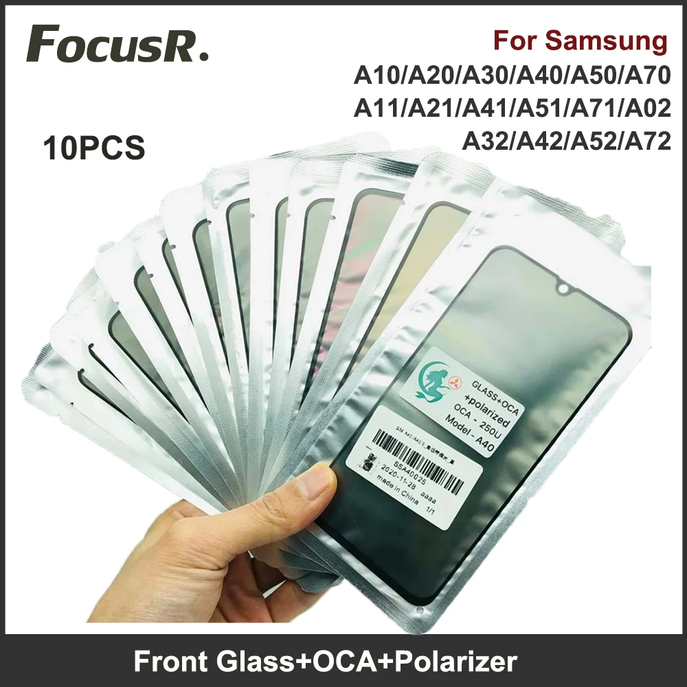 10pcs Original Front Outer Glass Lens Cover With OCA Polarizer Film For Samsung A51 A71 A10 A10S A20 A30 A40 A50 A70 A30S A50S
10pcs Original Front Outer Glass Lens Cover With OCA Polarizer Film For Samsung A51 A71 A10 A10S A20 A30 A40 A50 A70 A30S A50S