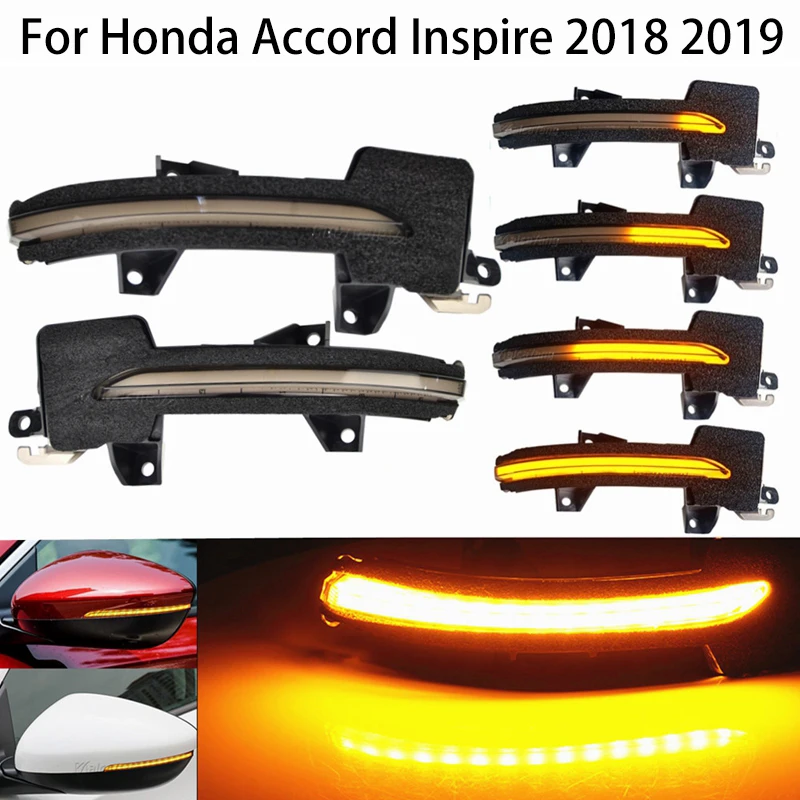 

Светодиодный динамический поворотный сигнал, боковое зеркало, последовательная лампа указателя поворота для Honda Accord Inspire 2018 2019, 2 шт.
