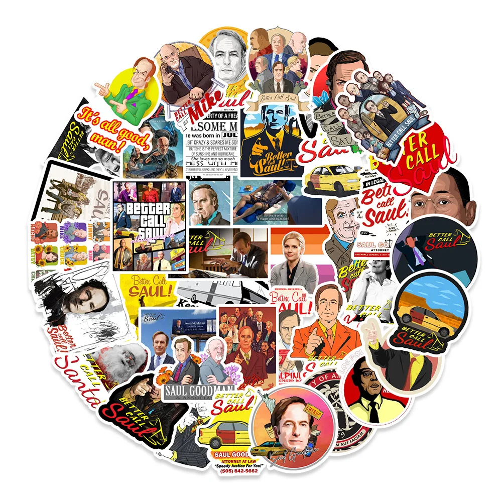 50Pcs Better Call Saul Stickers American Tv Sticker Diy Stationery Diary Fridge Skateboard Luggage Guitar Helmet Kid Toy Gift
50Pcs Better Call Saul Stickers American Tv Sticker Diy Stationery Diary Fridge Skateboard Luggage Guitar Helmet Kid Toy Gift