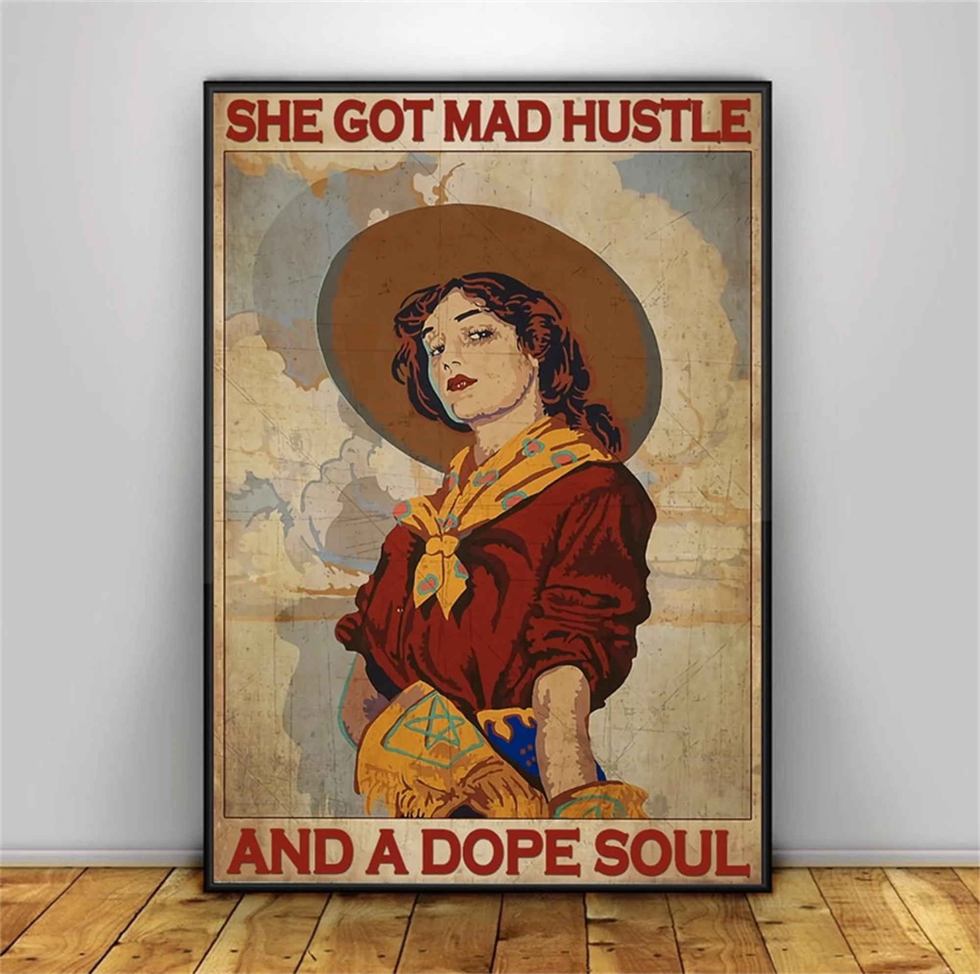 She Got Mad Hustle And A Dope Soul Vintage Poster Cowgirl Cow Women Travel The World Wall Decor Art Painting Canvas Pictures
She Got Mad Hustle And A Dope Soul Vintage Poster Cowgirl Cow Women Travel The World Wall Decor Art Painting Canvas Pictures