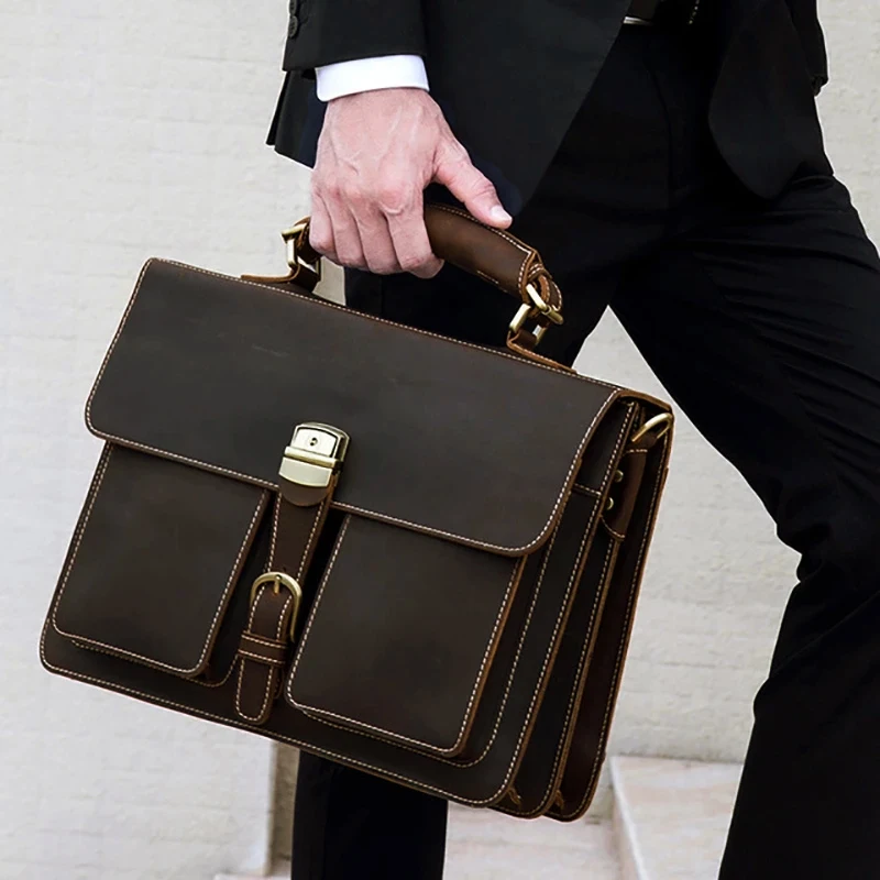 Men Business Briefcase Genuine Leather 15 inch Laptop Bag Cow Leather Messenger Shoulder Bag Compute Bag For Man Bag Tote
Men Business Briefcase Genuine Leather 15 inch Laptop Bag Cow Leather Messenger Shoulder Bag Compute Bag For Man Bag Tote