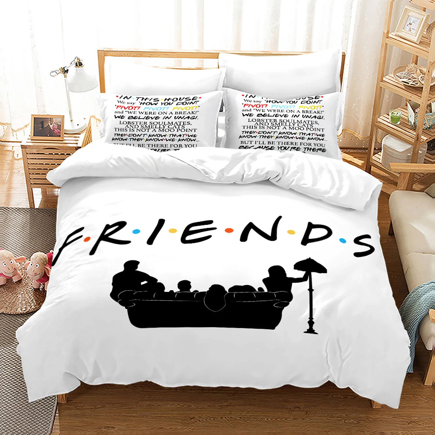 Set Duvet Cover With Pillowcase Twin Full Queen King Bedclothes Bed Linen 3D Printed Friends Bedding
Set Duvet Cover With Pillowcase Twin Full Queen King Bedclothes Bed Linen 3D Printed Friends Bedding