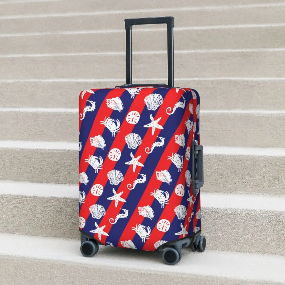 Starfish Print Suitcase Cover Red Blue Stripe Holiday Cruise Trip Practical Luggage Case Protection
Starfish Print Suitcase Cover Red Blue Stripe Holiday Cruise Trip Practical Luggage Case Protection