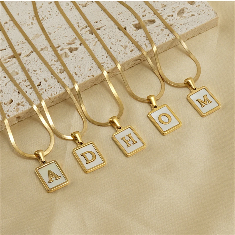 Ailodo Initial Necklace For Women Men Stainless Steel Snake Chain Shell Pendant Letter Necklace Party Wedding Fashion Jewelry
Ailodo Initial Necklace For Women Men Stainless Steel Snake Chain Shell Pendant Letter Necklace Party Wedding Fashion Jewelry