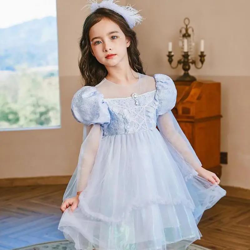 2022 Spring Summer Princess Dress For Girls Fashion Puff Sleeve Loose Mesh Hem Knee Length Gowns Kids Children Party Clothing
2022 Spring Summer Princess Dress For Girls Fashion Puff Sleeve Loose Mesh Hem Knee Length Gowns Kids Children Party Clothing