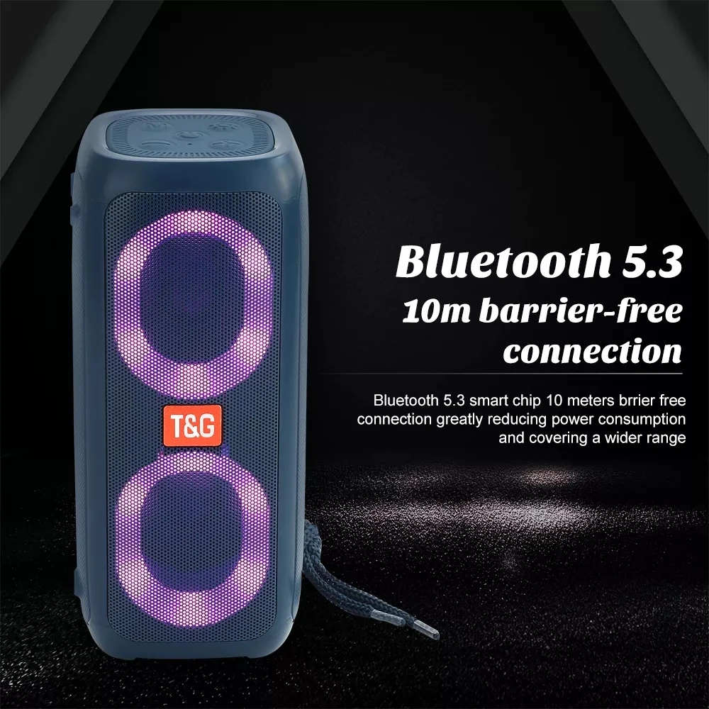 

TG333 30 Вт мощная Беспроводная Bluetooth-колонка, двойной динамик, карта, уличный сабвуфер, RGB, красочные огни с FM-радио, Caixa De Som