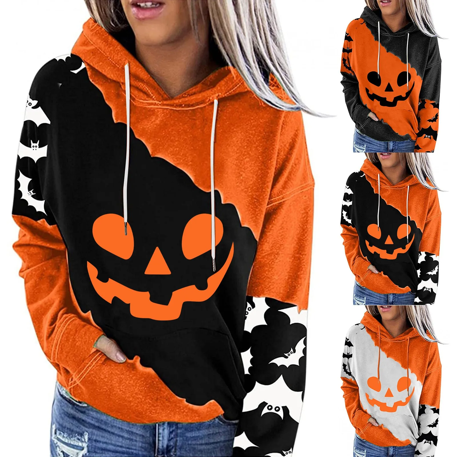 Front Zip Hoodie Women Halloween Costumes For Women Casual Long Sleeve Hooded Loose Drawstring Pumpkin Cowl Neck Sweatshirts
Front Zip Hoodie Women Halloween Costumes For Women Casual Long Sleeve Hooded Loose Drawstring Pumpkin Cowl Neck Sweatshirts