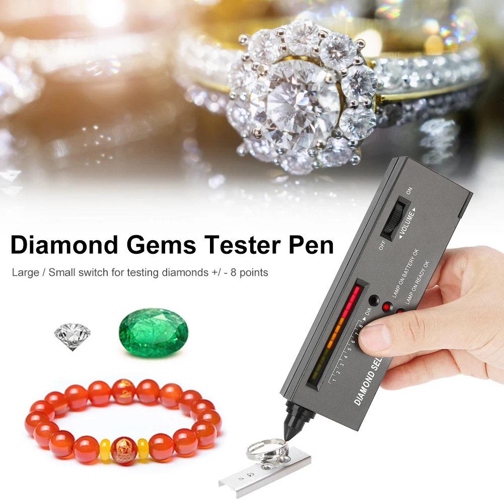 Universal Diamond Tester Pen High Accuracy Jewelry Diamond Tester Portable Gemstone Selector Tool LED Indicator Jewelry Test Pen
Universal Diamond Tester Pen High Accuracy Jewelry Diamond Tester Portable Gemstone Selector Tool LED Indicator Jewelry Test Pen