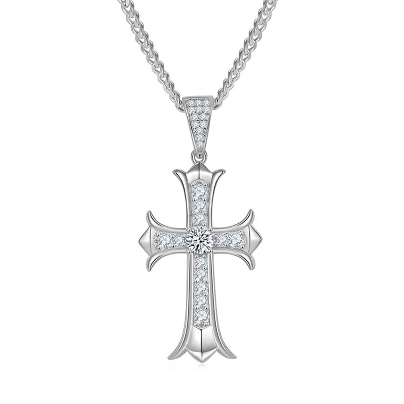 Real Moissanite Cross Pendant Necklace S925 Sterling Silver D VVS1 Diamond Cuban Charm Necklace 14K Gold Plated Hiphop Jewelry
Real Moissanite Cross Pendant Necklace S925 Sterling Silver D VVS1 Diamond Cuban Charm Necklace 14K Gold Plated Hiphop Jewelry