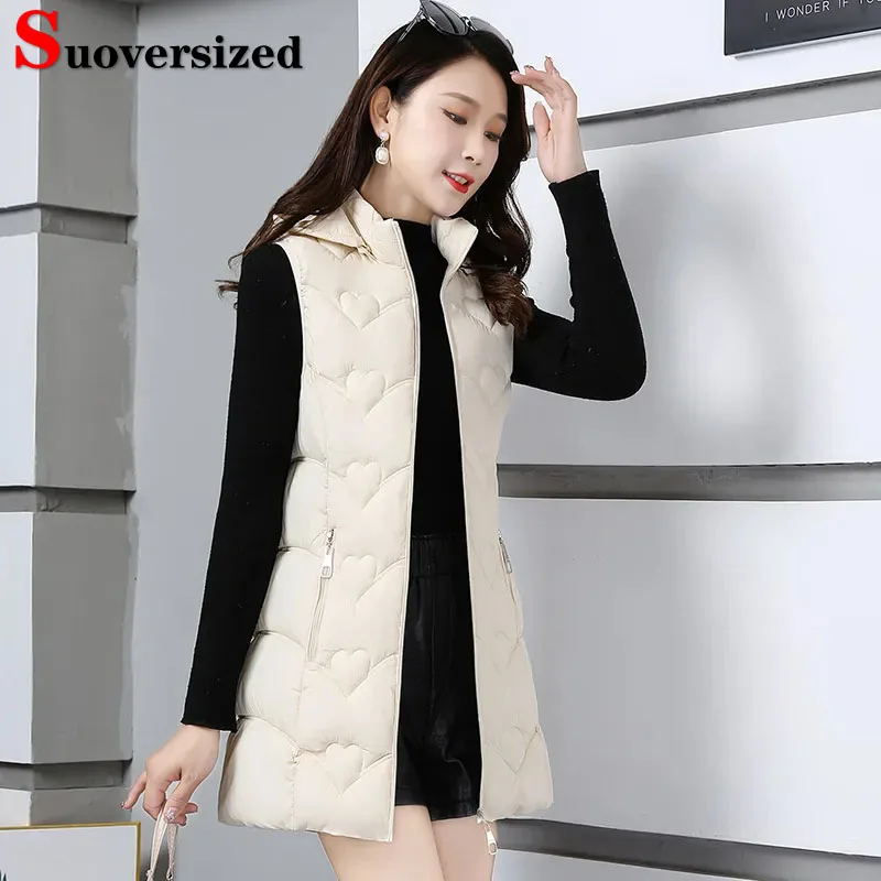 

Winter Hooded Cotton Vests Coats Oversized Slim Warm Women Sleeveless Jackets Casual Thick Chalecos Waistcoat Korean Waistcoats