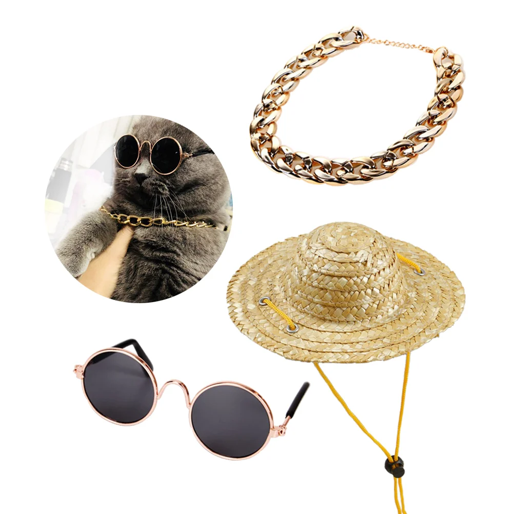 3 Pcs Mexican Hats Dogs Motorcycle Sunglasses Dog Decorations Mexican Necklace Golden Necklace Cat Sunglasses
3 Pcs Mexican Hats Dogs Motorcycle Sunglasses Dog Decorations Mexican Necklace Golden Necklace Cat Sunglasses