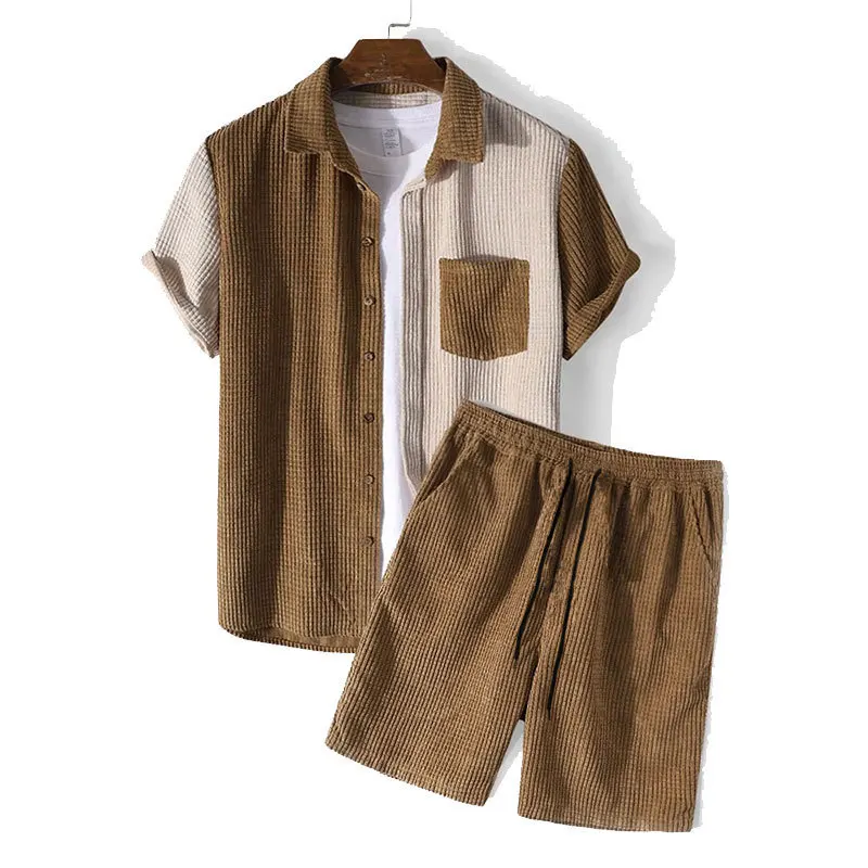 Mens Suit Cross-border 2023 Summer Mens Casual Loose Waffle Contrast Corduroy Short-sleeved Two-piece Set
Mens Suit Cross-border 2023 Summer Mens Casual Loose Waffle Contrast Corduroy Short-sleeved Two-piece Set