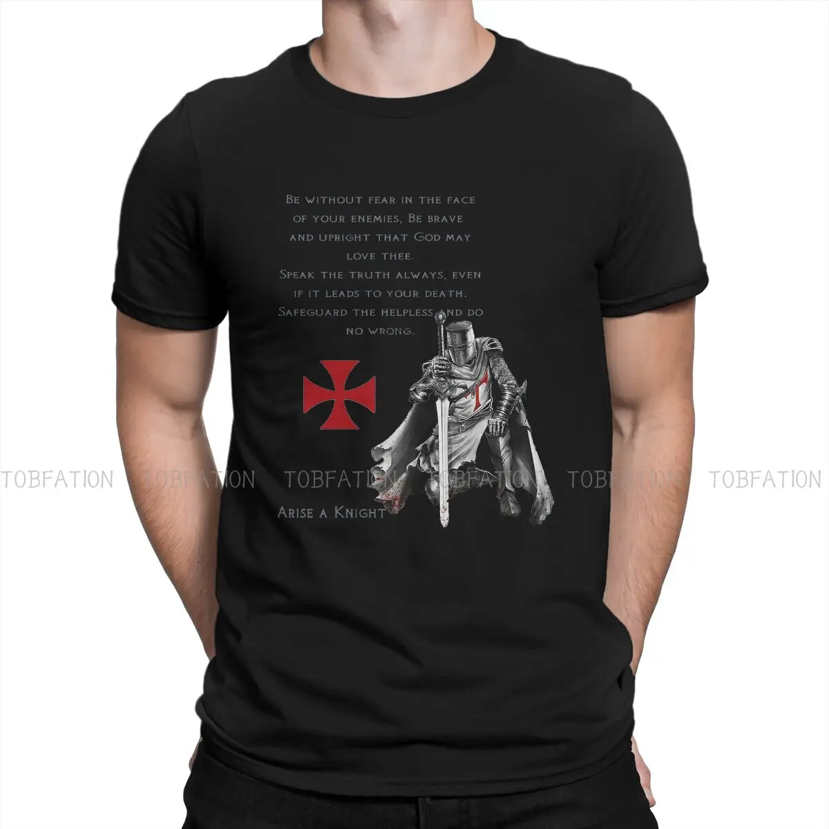 

Templar Christian Warrior O Neck TShirt Hell Knight Journey of Adventure Gabit Fabric Classic T Shirt Man's Clothes New Design