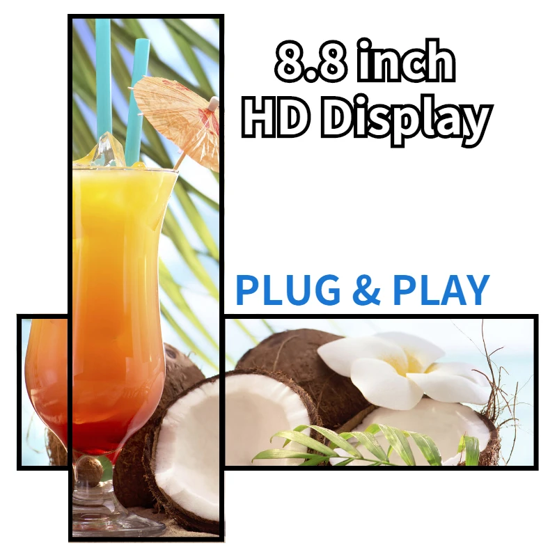 

Monitor F8.8inch 480x1920 IPS Strip Display USB Mini HDMI LCD HD Second Screen Aida64or Raspberry Pi4 3 2 Windows PC Mac Laptop
