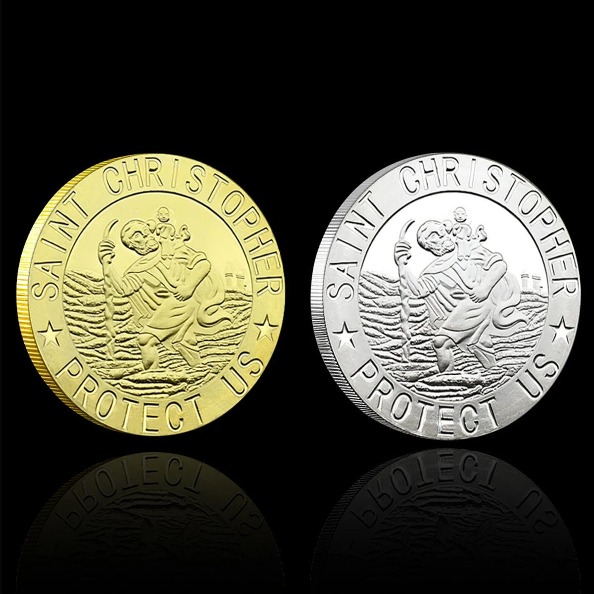 Easter Jesus Gold / Silver Plated Coin with Plastic Case Saint Christopher Protect Us 1Oz Medals Holiday Gift Fans Collection
Easter Jesus Gold / Silver Plated Coin with Plastic Case Saint Christopher Protect Us 1Oz Medals Holiday Gift Fans Collection