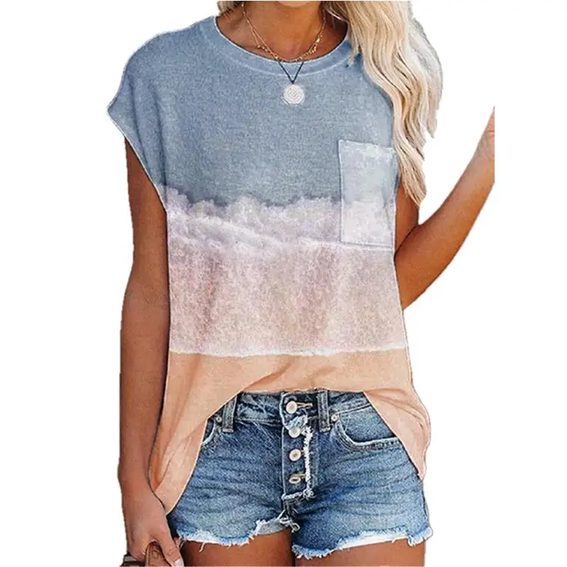 2021 Summer Splicing Tee Shirt Women Casual Loose Short Sleeve O-Neck Color Block Pocket Tops Ladies Pullover Streetwear Shirts 
2021 Summer Splicing Tee Shirt Women Casual Loose Short Sleeve O-Neck Color Block Pocket Tops Ladies Pullover Streetwear Shirts