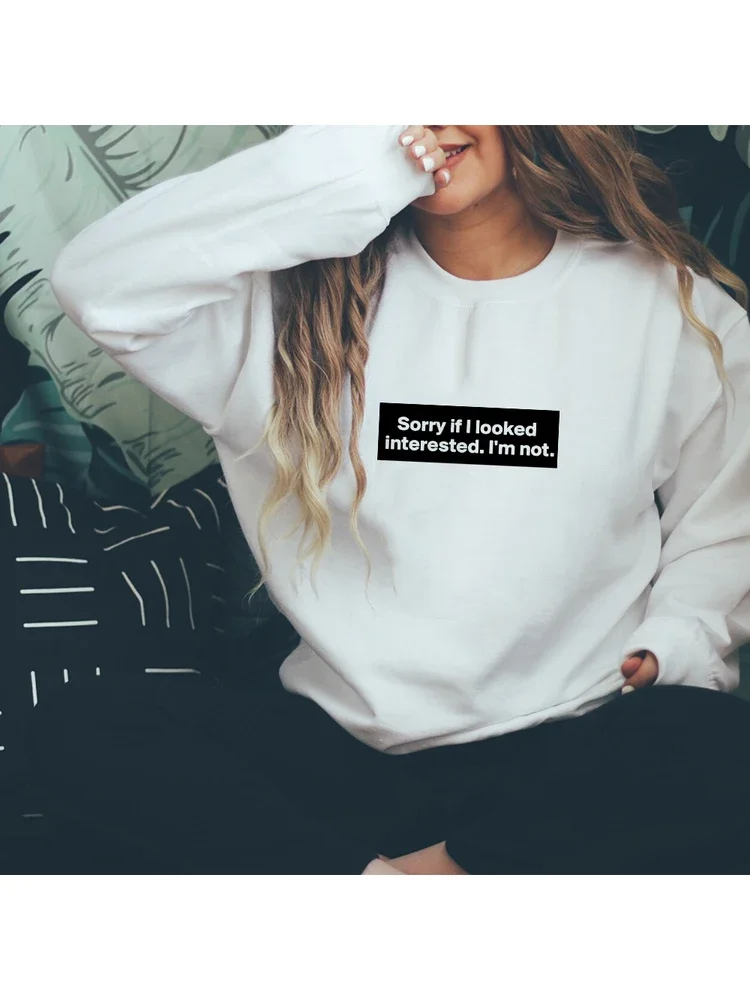 Женский Белый свитшот извините, если я выгляжу заинтересованы, я не принт, женские свитшоты в стиле Харадзюку, женская одежда, зимние женские топы
Женский Белый свитшот извините, если я выгляжу заинтересованы, я не принт, женские свитшоты в стиле Харадзюку, женская одежда, зимние женские топы