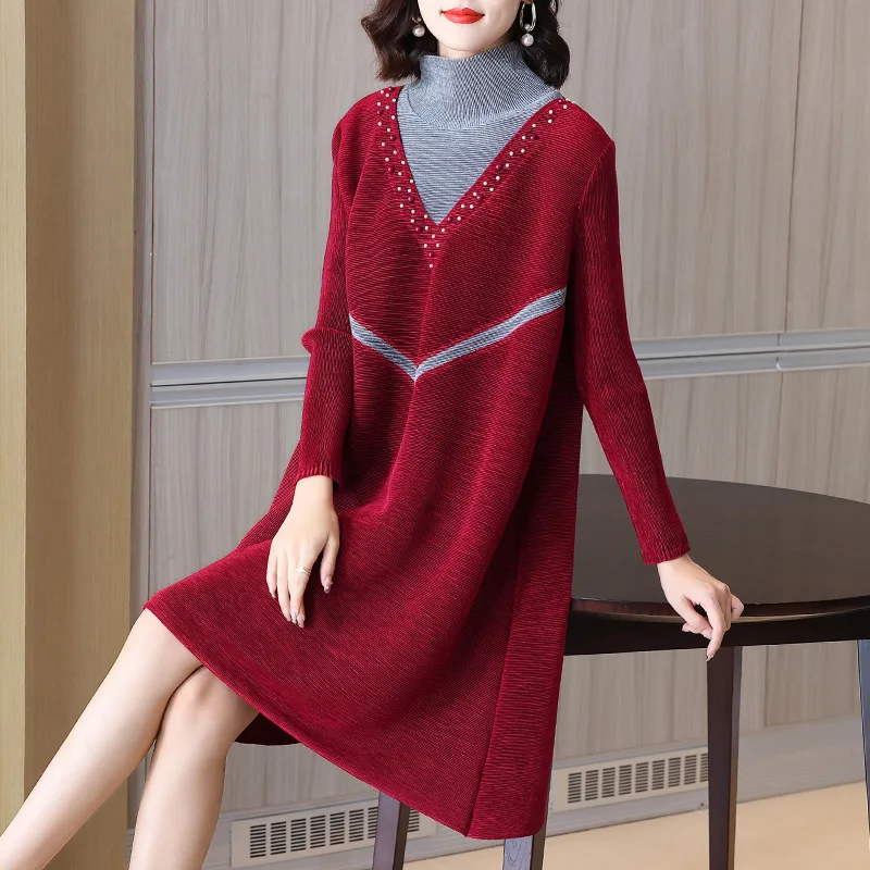 Dress For Women 45-75kg Autumn And Winter 2022 Beading Turtleneck Long Sleeve Loose Red Velvet Dress Knee Length
Dress For Women 45-75kg Autumn And Winter 2022 Beading Turtleneck Long Sleeve Loose Red Velvet Dress Knee Length
